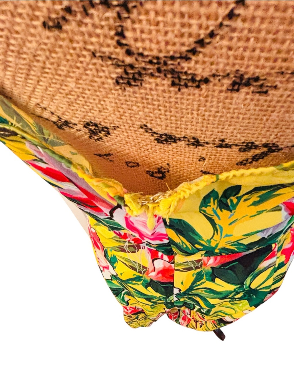 SHEIN Yellow Tropical Floral One-Shoulder Cutout Wide Leg Pants Large 6 0588 - Picture 5 of 9